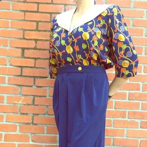 Nautical Ms Chaus 70s jumpsuit romper vintage